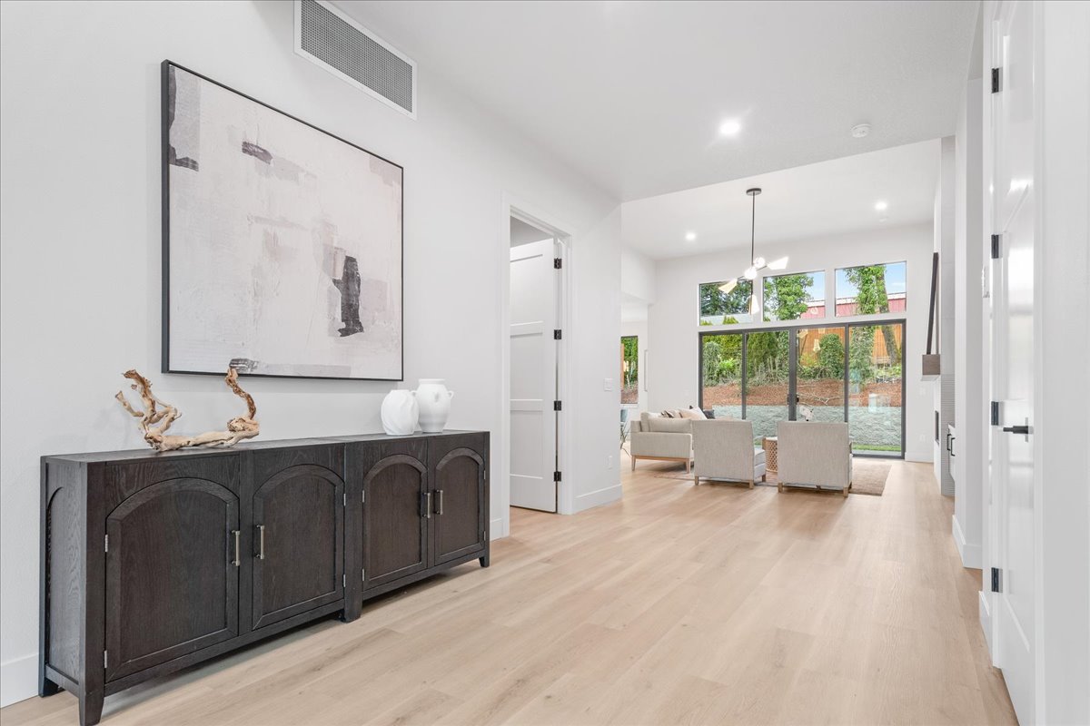 light wood entry way